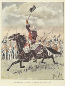 Chevalier de Levis i slaget ved Sainte-Foy, Quebec, 1760 av Louis Charles Bombled